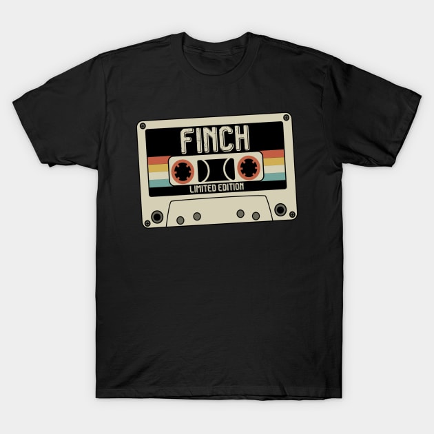 Finch Name - Limited Edition - Vintage Style T-Shirt by Debbie Art